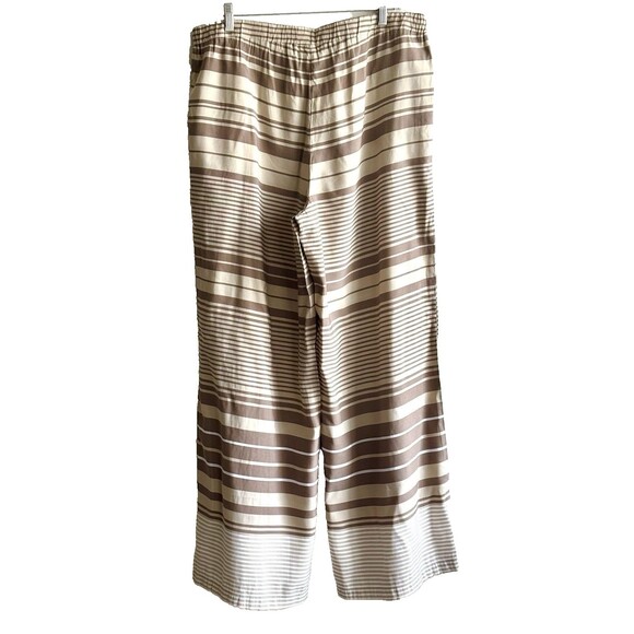 Marla Wynne Wide Leg High Waist Pants Striped Pull On - Picture 2 of 12